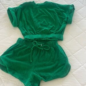Elan Green Terry Set S//M